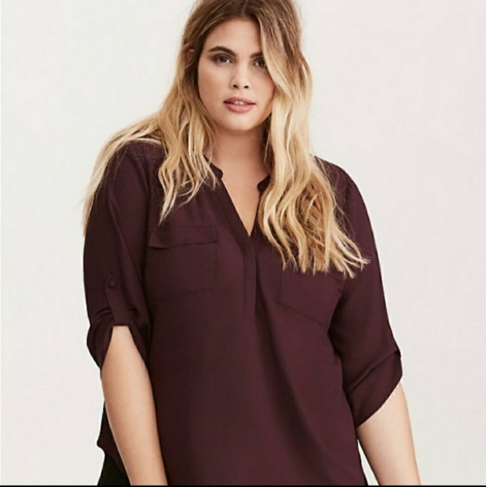 TORRID Purple Harper Georgette